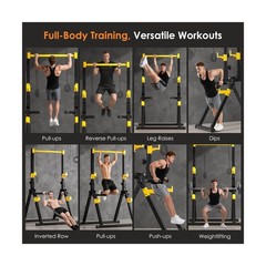SogesPower Power Tower Pull Up Bar Station, Foldable Pull Up Dip Station Free…