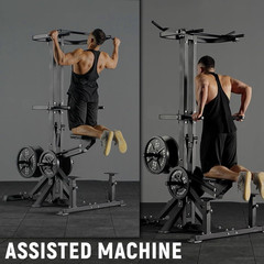 Assisted Pull up Machine, GMWD 600LBS Leverage Assisted Chin and Dip Machine, 4