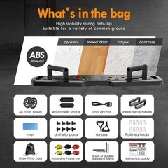 Versatile Push Up Board with Resistance Bands & Ab Roller for Total Body Fitness