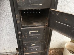 Vintage Metal Storage Locker Cabinets 10 Compartment School Gym Black Plz Read