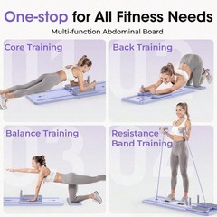 Multi-Functional Foldable Ab Exercise Board – Home Pilates Reformer with Time…