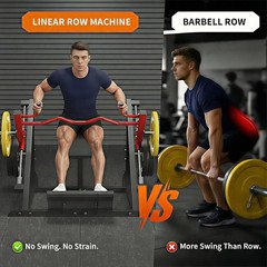 Linear Row Machine Home Gym Back Workout Machine with Plate-Loaded Smith Row💥