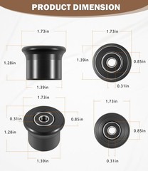 6pc Rolling Seat Trolley Wheels Sliding Seat Bracket Roller For Bowflex Home Gym