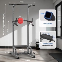 Power Tower Pull Up Bar Station Workout Dip Station for Home Gym Strength Tra…