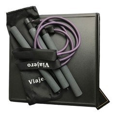 Viajero Pilates Bar Kit Women OS Gray Purple Resistance Tubes Home Gym Portable