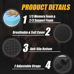 MABOZOO Exercise Bike Seat Cushion, Comfort Recumbent Cushion Black