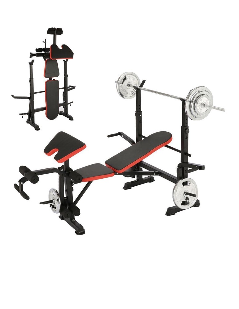 Foldable Adjustable Incline Decline Bench With Rack Leg Developer NEW