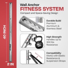Wall Home Gym Anchor Aluminum 300lbs 100+ Exercises