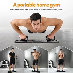 Comprehensive Home Gym Push Up Board with 20 Accessories & 600 lb Capacity