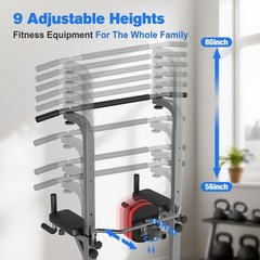 Power Tower Pull Up Bar Station Workout Dip Station for Home Gym Strength Tra…