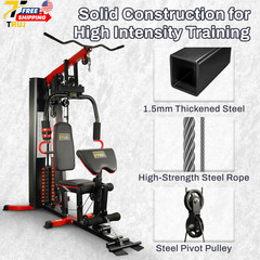 LX760 Multifunctional Full Home Gym System Workout Station with 122.5 Lbs Weight