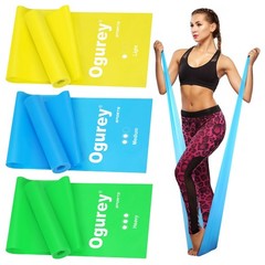 Resistance Bands, Professional Exercise 59″, Yellow, Blue, Green