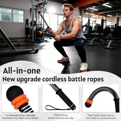 Portable Ropeless Battle Ropes for Men & Women,Adjustable Weights Cordless Ba…