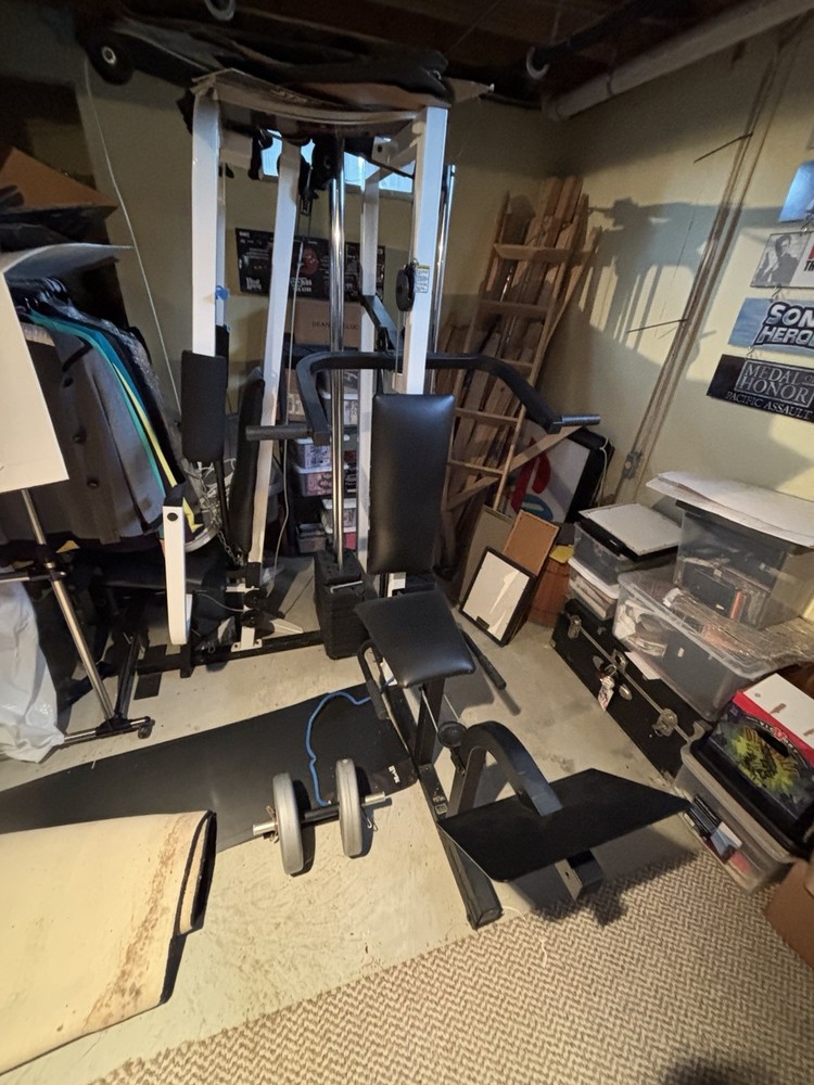 Weider Multi-Station Adjustable Home Gym System with Dumbbells, Metal/Vinyl