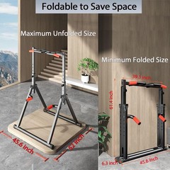 DOBESTS Power Tower Pull Up Bar Free Standing, Adjustable Foldable Pull Up St…