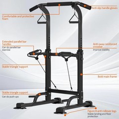Power Tower Pull Up Dip Station Adjustable Height Multifunctional Home Streng…