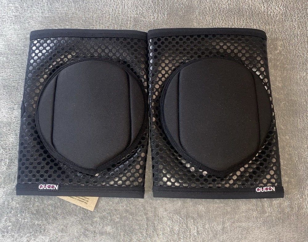 Queen Wear Black Grip Knee Pads XL Pair Dance Pole Fitness Workout NWT