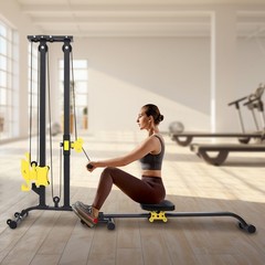 Pull Down Machine Multifunction Low Row Bar Cable Fitness Body Workout Gym
