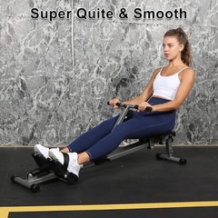 YSSOA Rowing Machine Rower Ergometer, with 12 Levels of Adjustable Black