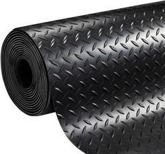 Diamond Plate Gym Floor Mat Rubber Roll Garage Golf Cart Truck Bed Flooring