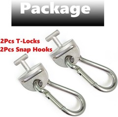 1Pair Tonal T Lock Adapter with Snap Hooks, Stainless Steel Accessories