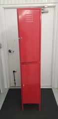 VINTAGE 1999 IKEA PS DISCONTINUED METAL STORAGE -GYM LOCKER RED KEY LOCKABLE
