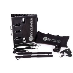 BodyBoss Home Gym 2.0 Full Portable Gym Home Workout Package Black 2 Bands