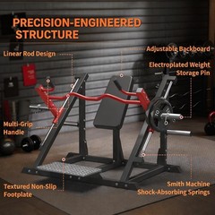 Linear Row Machine Home Gym Back Workout Machine with Plate-Loaded Smith Row💥