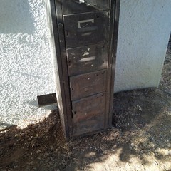 Vintage Metal Storage Locker Cabinets 10 Compartment School Gym Black Plz Read