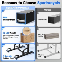 Sportsroyals Power Tower Dip Station Pull Up Bar for Home Gym Strength Traini…