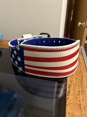 American Flag Weightlifting Belt Unisex Size Small Red White Blue Stars Stripes