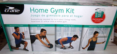 Crane Fitness HOME GYM KIT Resistance Tube Push Up Bars Jump Rope Ab Wheel New