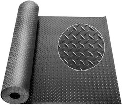 Diamond Plate Gym Floor Mat Rubber Roll Garage Golf Cart Truck Bed Flooring