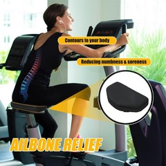MABOZOO Exercise Bike Seat Cushion, Comfort Recumbent Cushion Black