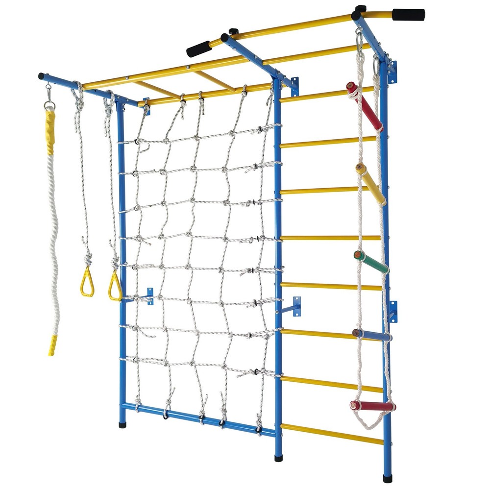 7-in-1 Kids Indoor Gym – Monkey Bars, Rope Ladder, Wall Ladder & More