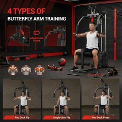 Multifunctional Workout Station ,Full Body Workout Machine w/100LBS Weight Stack