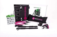 BodyBoss Home Gym 2.0 Womens Portable Gym Home Workout Package Kit Pink 2 Bands