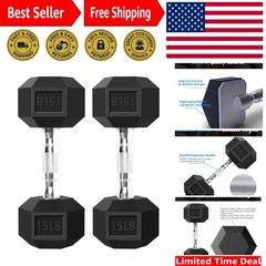 Durable 15 LB Hex Dumbbells – Ideal for Home Gym Workouts & Weight Loss