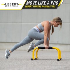 Lebert Fitness Parallette Push Up Bars Dip Station Stand – Perfect for Home a…