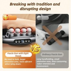 Deep Tissue Massage Gun, 8-Head Percussion Massager with 30 Intensities & 3 M…