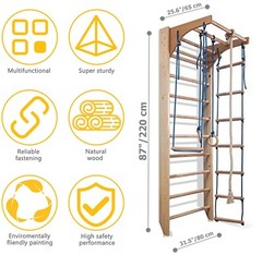Wooden playground for home-Kids and adults wooden sport ladder with Swing set