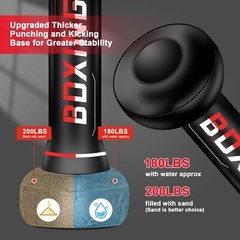 Freestanding Punching Bag for Adult Teens, 70″ Heavy Punching Bag with Boxing…