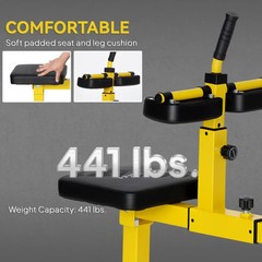 Yellow Gym Equipment for Home Ergonomic Optimized Seated Calf Raise Machine