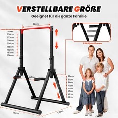 Folding Power Tower Dip Station Pull Up Bar Freestanding Height Adjustable M…