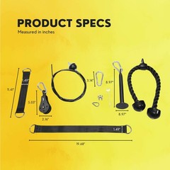 HULKFIT Weightlifting Cable Pulley System for Squat Stand and Power Cage – Tr…