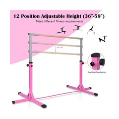 GYMAX Gymnastics Bar, Junior Training Steel Bar Height Adjustable, Gymnastics…