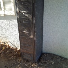 Vintage Metal Storage Locker Cabinets 10 Compartment School Gym Black Plz Read