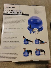 Empower Core Ball with DVD, 65 cm, Blue 3- In 1 Workout Exercise Ab