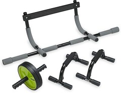 Fila Home Gym Kit Workout Pull-up Pull Up Bar Pullup Ab Wheel Push Up Handles
