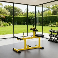 Yellow Gym Equipment for Home Ergonomic Optimized Seated Calf Raise Machine